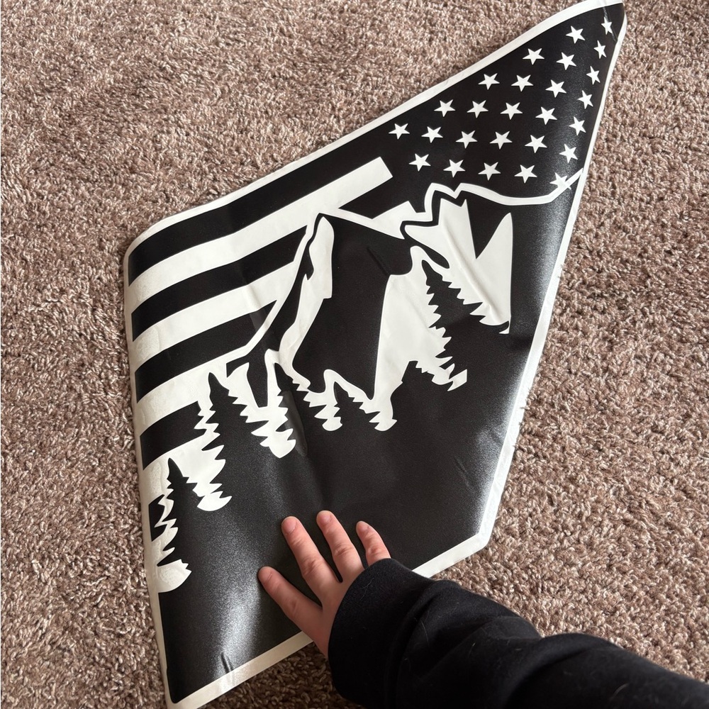Precut American Flag Window Decal